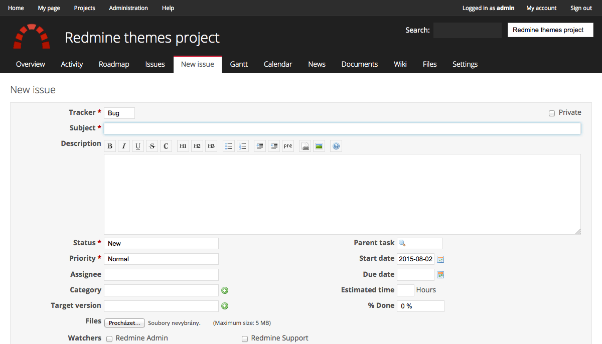 Redmine вставка изображения