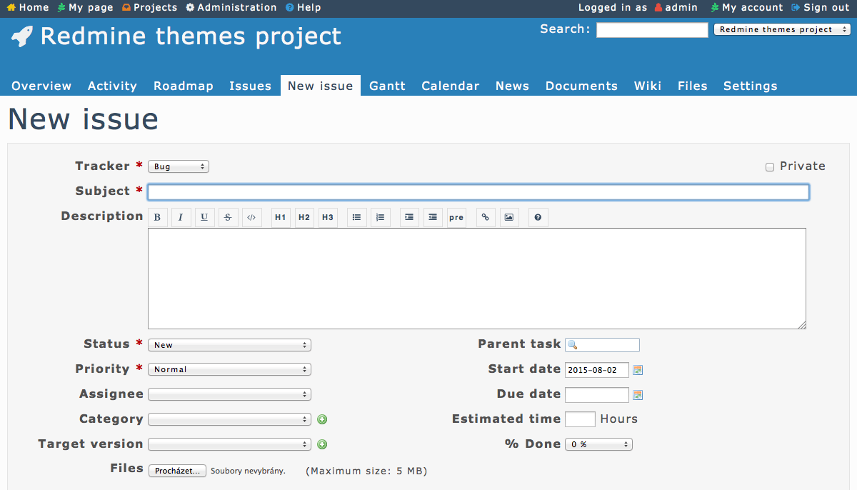 Redmine вставка изображения
