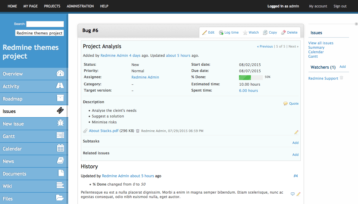 Redmine размер изображения