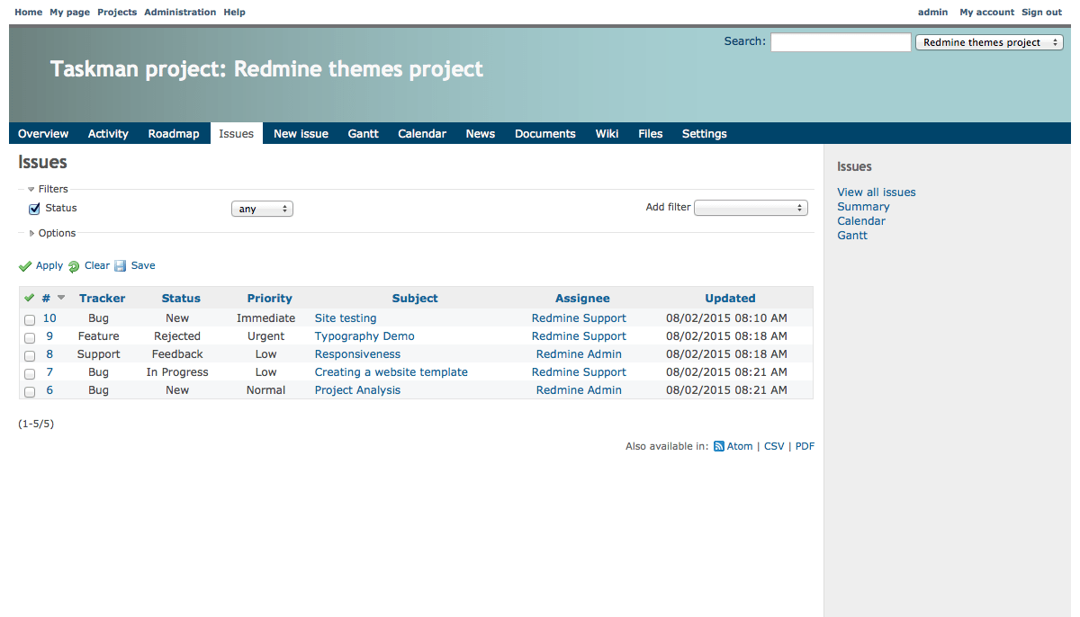 Redmine размер изображения